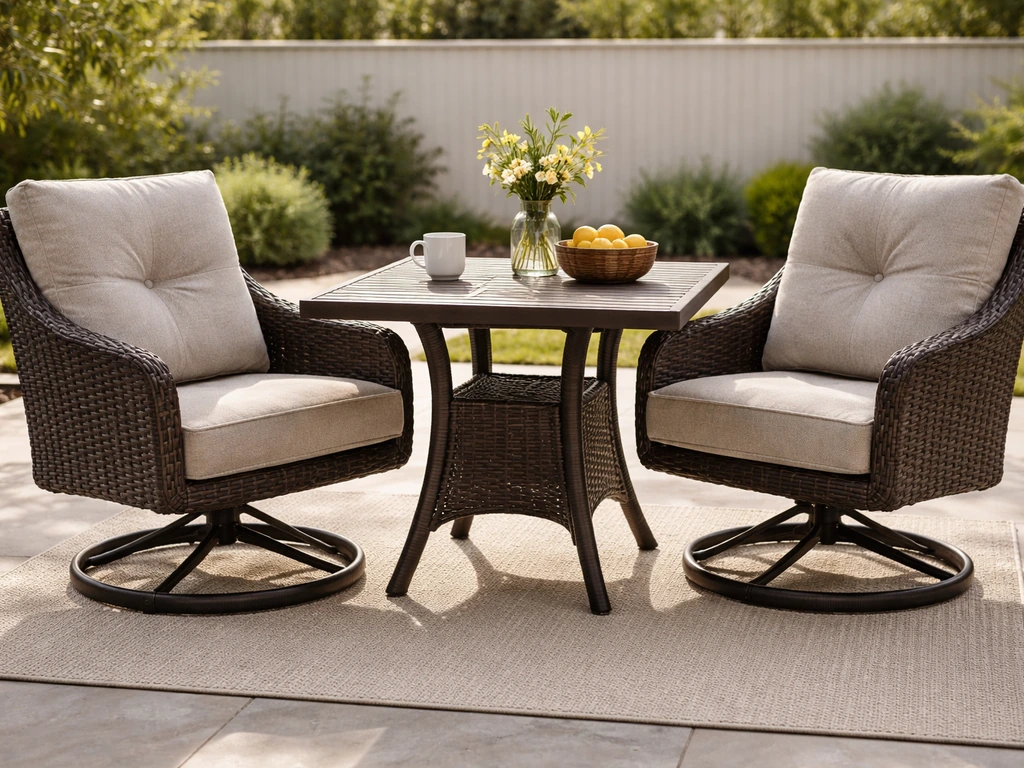 Inviting outdoor patio with a Member’s Mark patio furniture set in use on a sunny day.